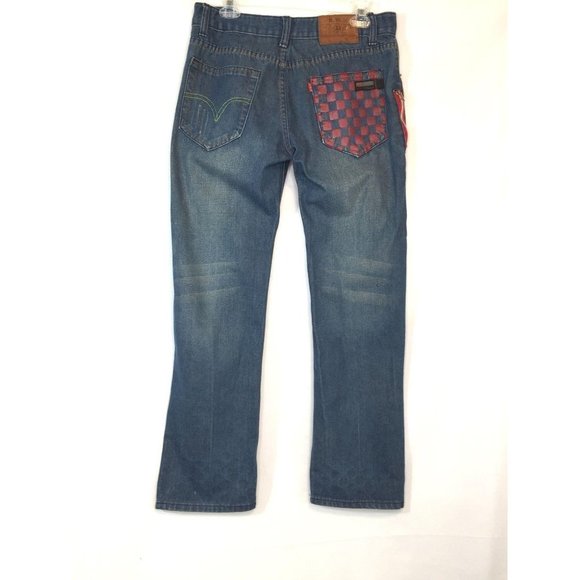 Waimea Other - Waimea Jeans Skinny Fit Streetwear Distressed Checkered Back Pocket BWM Mens